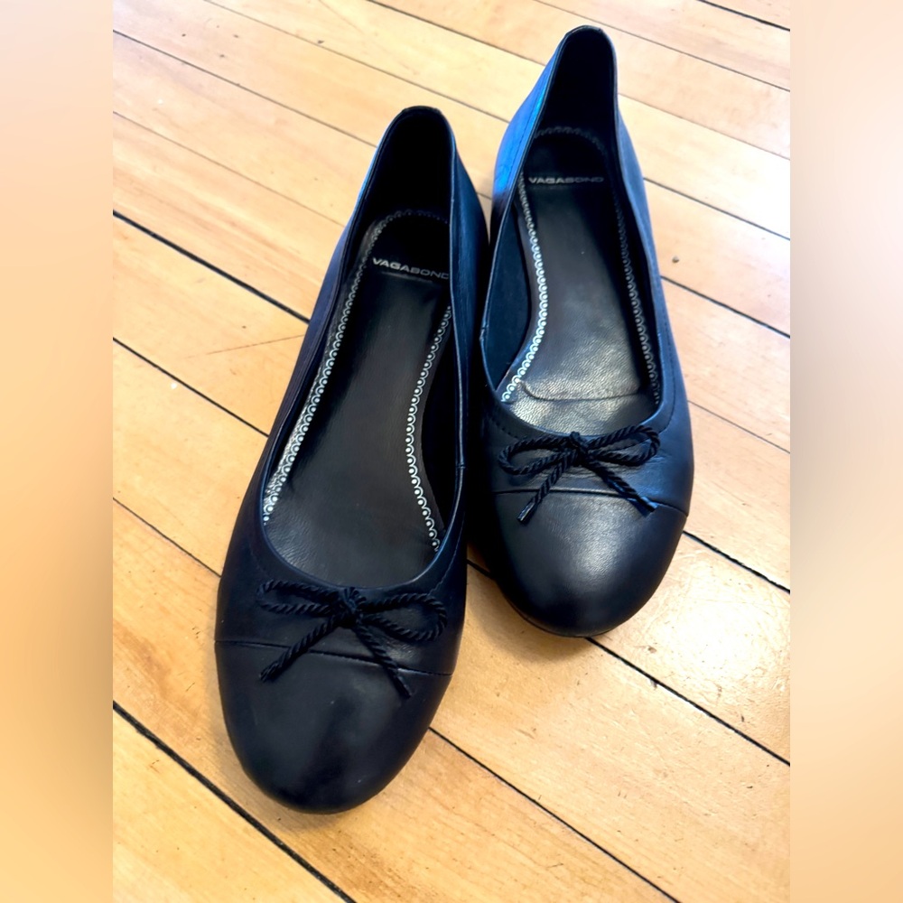 Vagabond Bow Flats Black Leather Women’s Size EU 40 US 8.5